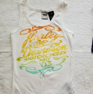White Harley Davidson tank top